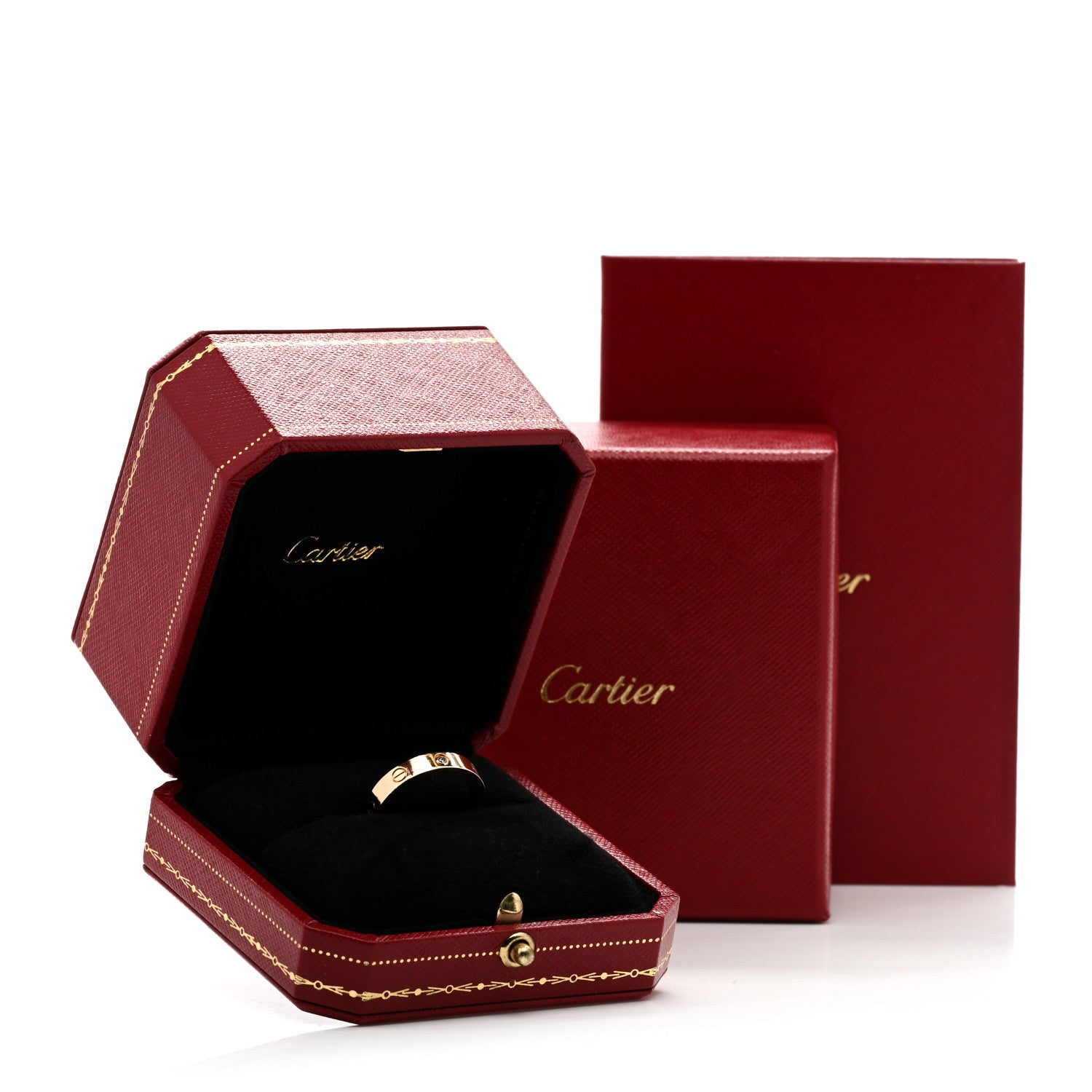 Cartier 18K Yellow Gold Diamond 4mm LOVE Wedding Band Ring 58 8.5 6 of 6