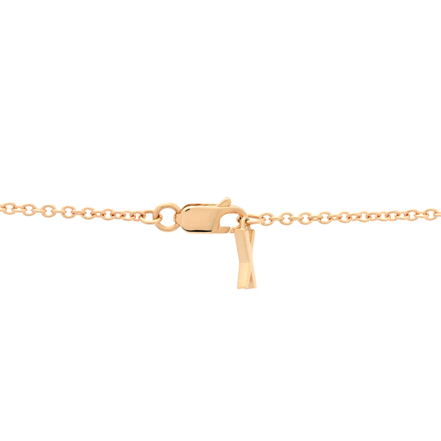 18K Rose Gold Diamond X Closed Circle Pendant Necklace