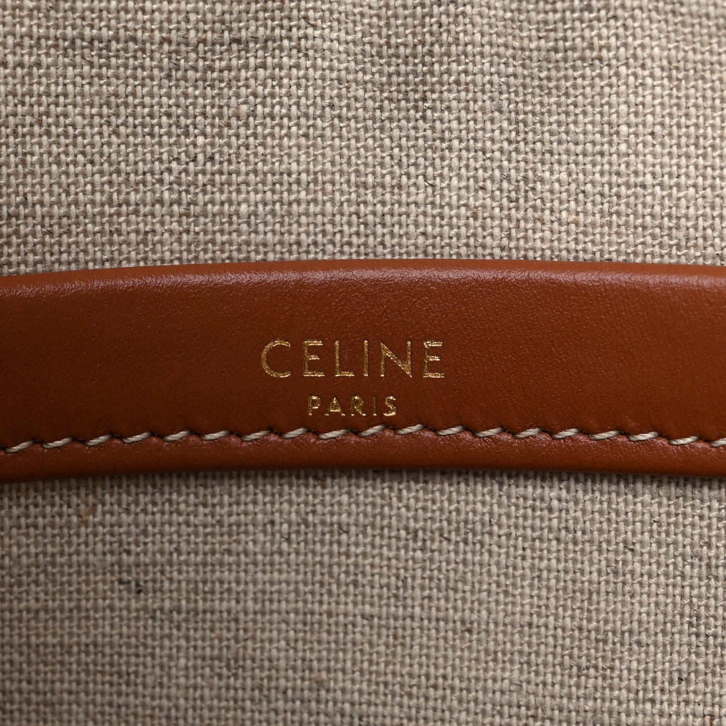 Stripe Triomphe Small Cabas Thais Khaki Tan