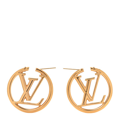 Louis Vuitton Metal Louise Hoop Earrings Gold 3 of 6
