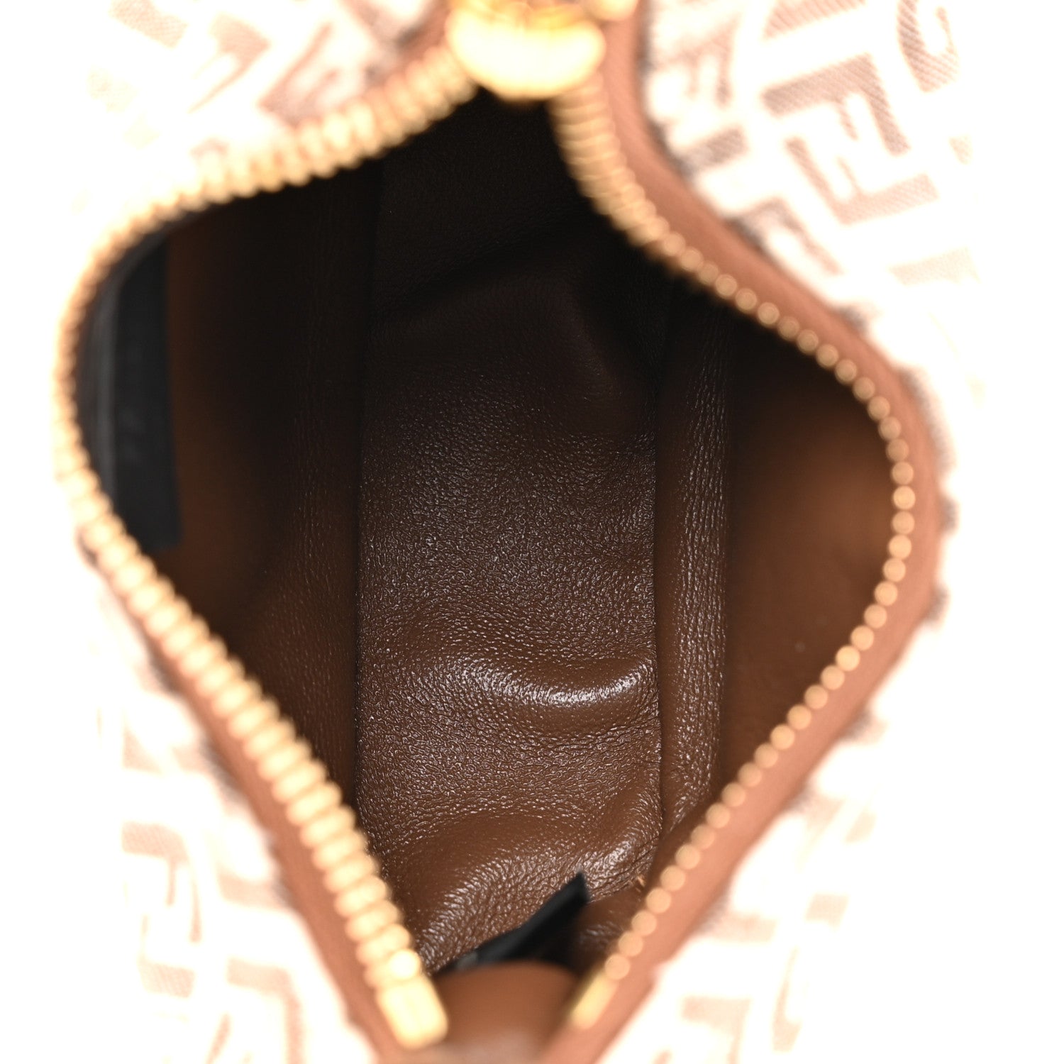 Fendi Fabric Jacquard FF 1974 Nano Fendigraphy Hobo Charm Beige 5 of 10