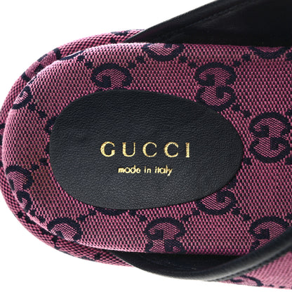 Gucci Monogram Multicolor Criss Cross Platform Slide Sandals 37.5 Pink Blue 7 of 8