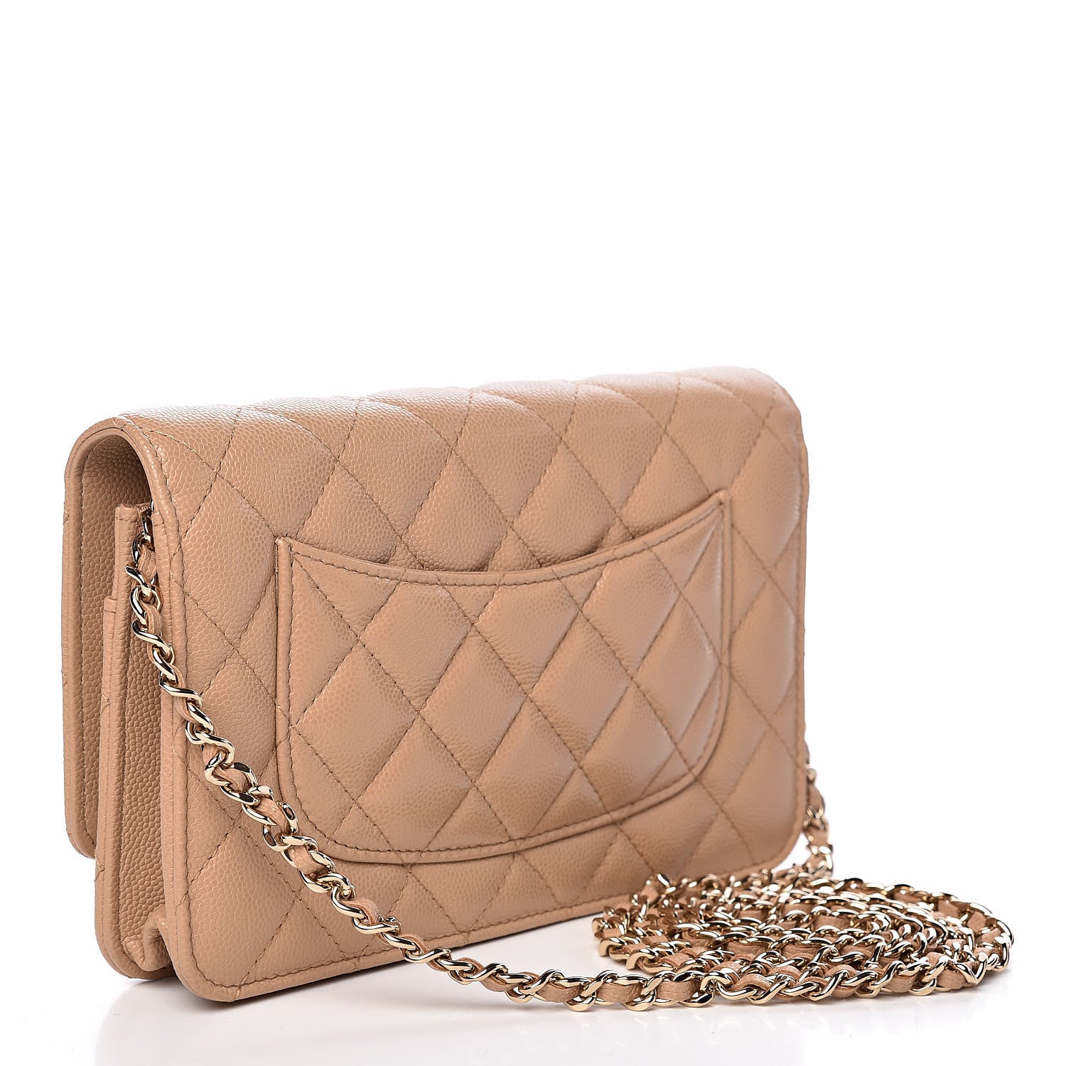 Chanel Caviar Quilted Wallet On Chain WOC Beige 3 of 11