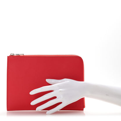 Louis Vuitton Calfskin Pochette Jules Zipped Clutch Poppy 2 of 7