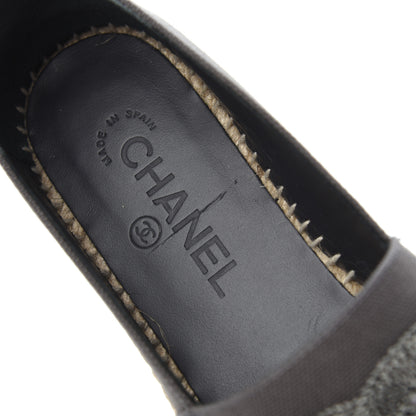 Chanel Canvas Grosgrain CC Espadrilles 39 Grey Black 9 of 12