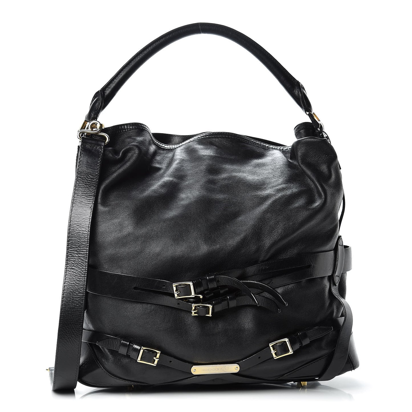 Soft Lambskin Bridle Calfskin Medium Gosford Hobo Black