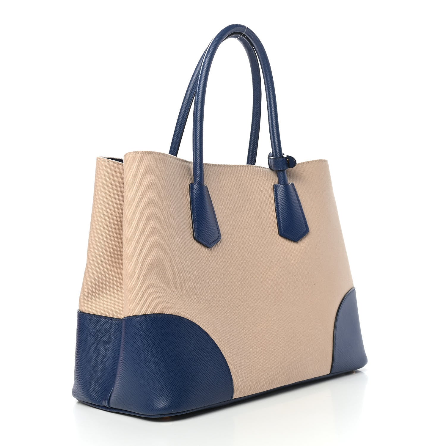 Prada Canapa Saffiano Large Double Bag Corda Bluette 2 of 9