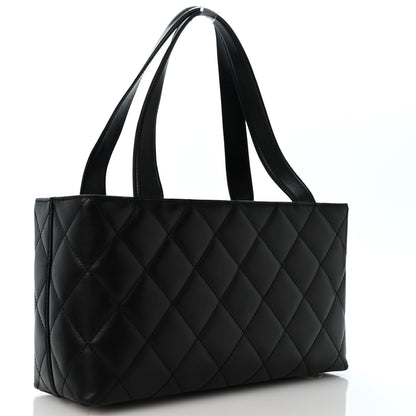 Chanel Lambskin Quilted Shoulder Bag Black Black 4 of 14
