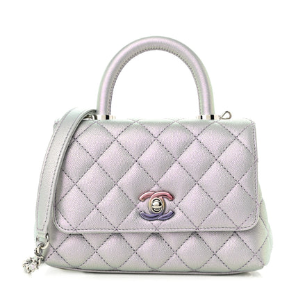 Chanel Iridescent Caviar Quilted Extra Mini Coco Handle Flap Purple 1 of 11