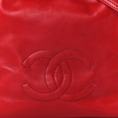 Chanel Lambskin CC Drawstring Bucket Bag Red 10 of 16