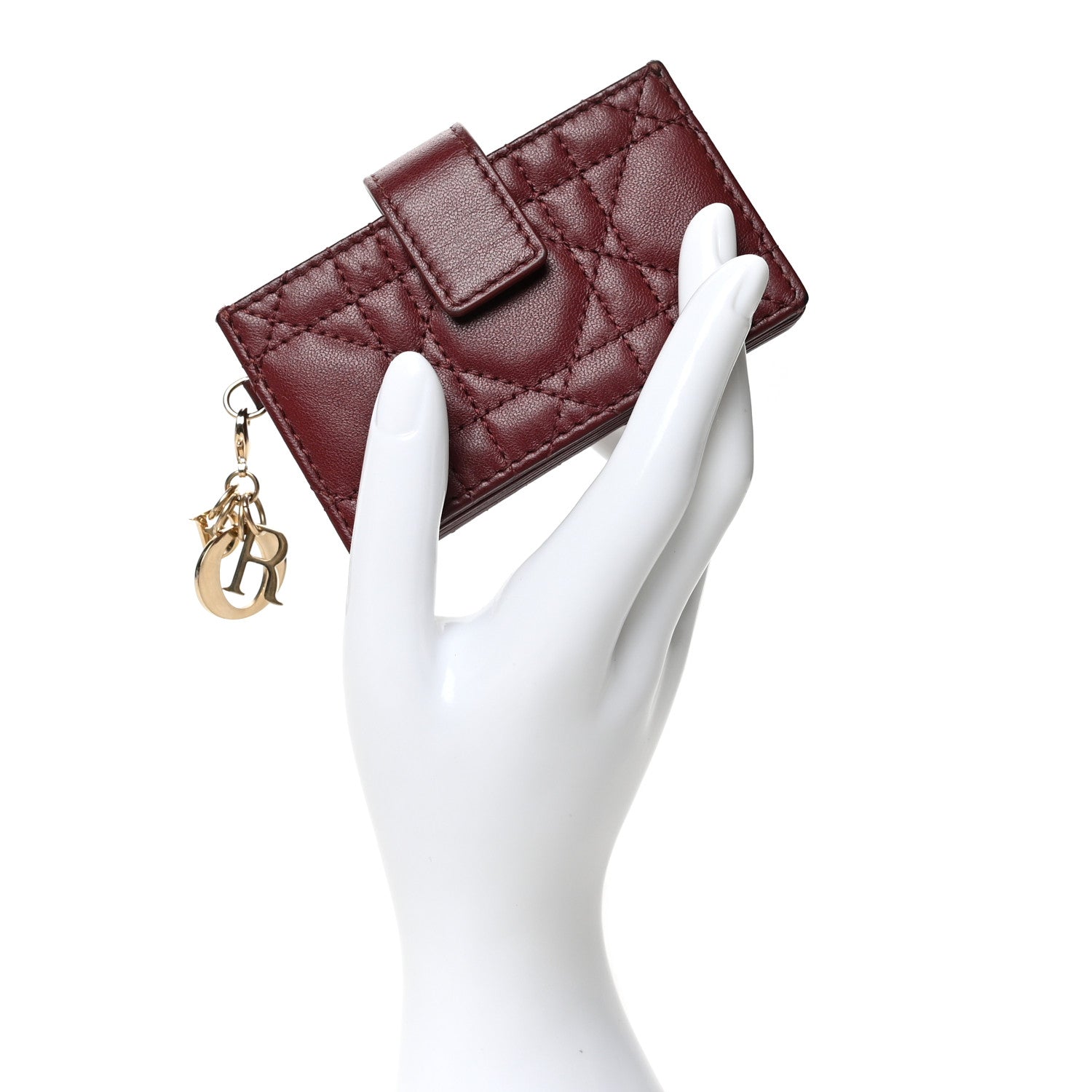 Christian Dior Lambskin Cannage Lady Dior 5-Gusset Card Holder Red 2 of 8