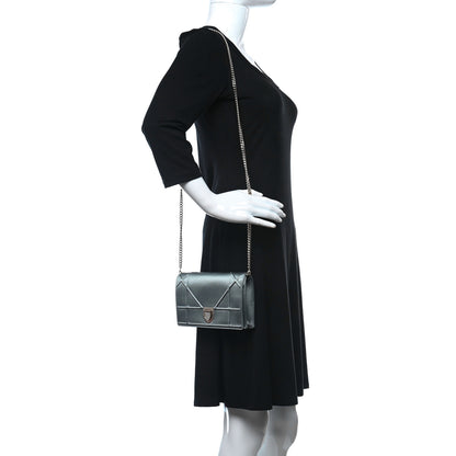 Christian Dior Satin Diorama Wallet on Chain Pouch Blue Gray 2 of 11