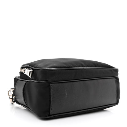 Prada Nylon Saffiano Vela Double Zip Crossbody Bag Black 4 of 12