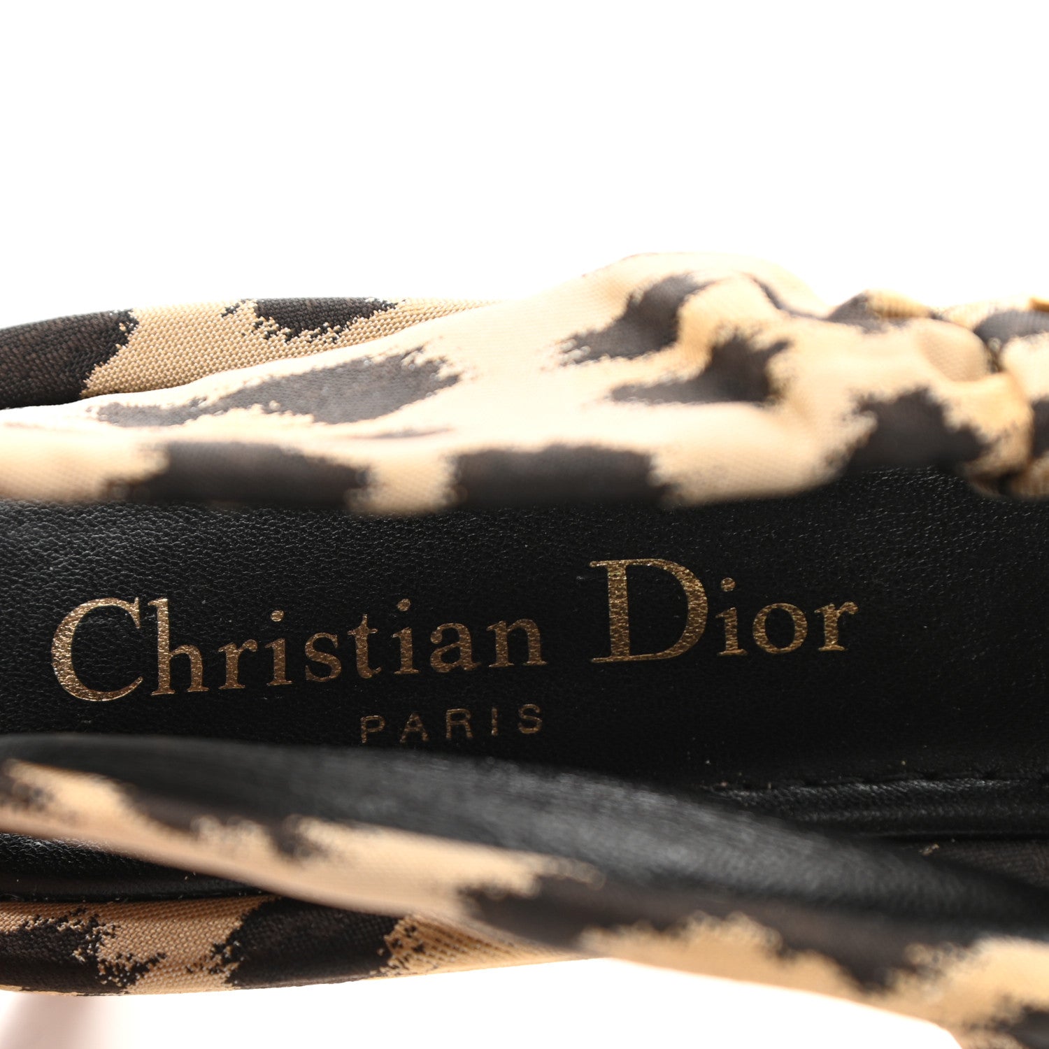 Christian Dior Nylon Leopard Print Mizza Slingback Pumps 38.5 Beige Multicolor 7 of 8