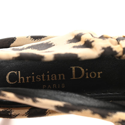 Christian Dior Nylon Leopard Print Mizza Slingback Pumps 38.5 Beige Multicolor 7 of 8