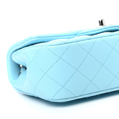 Chanel Lambskin Quilted Mini Rectangular Flap Neon Blue 8 of 10