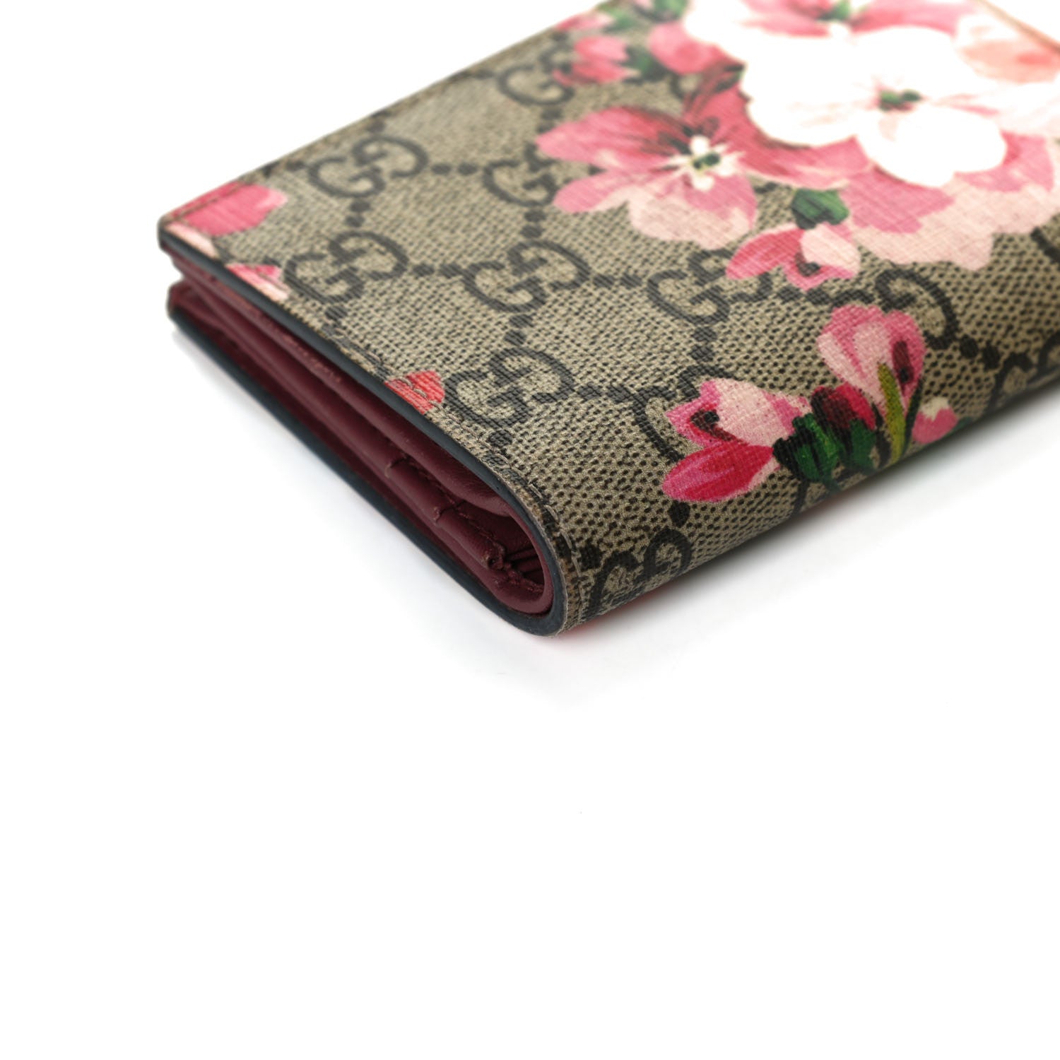 Gucci GG Supreme Monogram Blooms Card Case Beige Multicolor Dry Rose 7 of 11