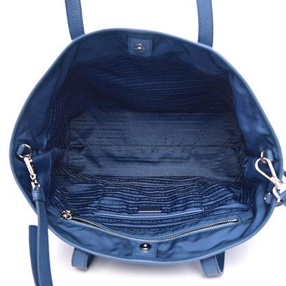 Prada Tessuto Nylon Saffiano Tote Cobalto 5 of 10