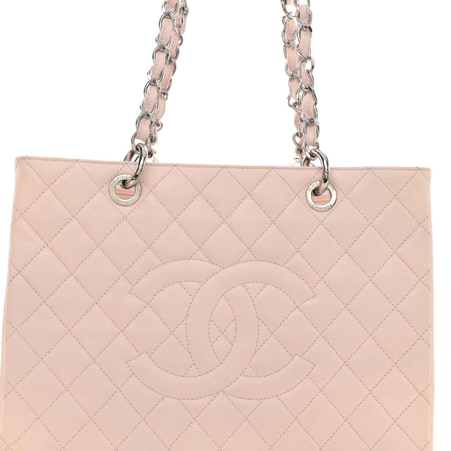 Chanel Caviar Quilted Grand Shopping Tote GST Light Pink 8 of 11
