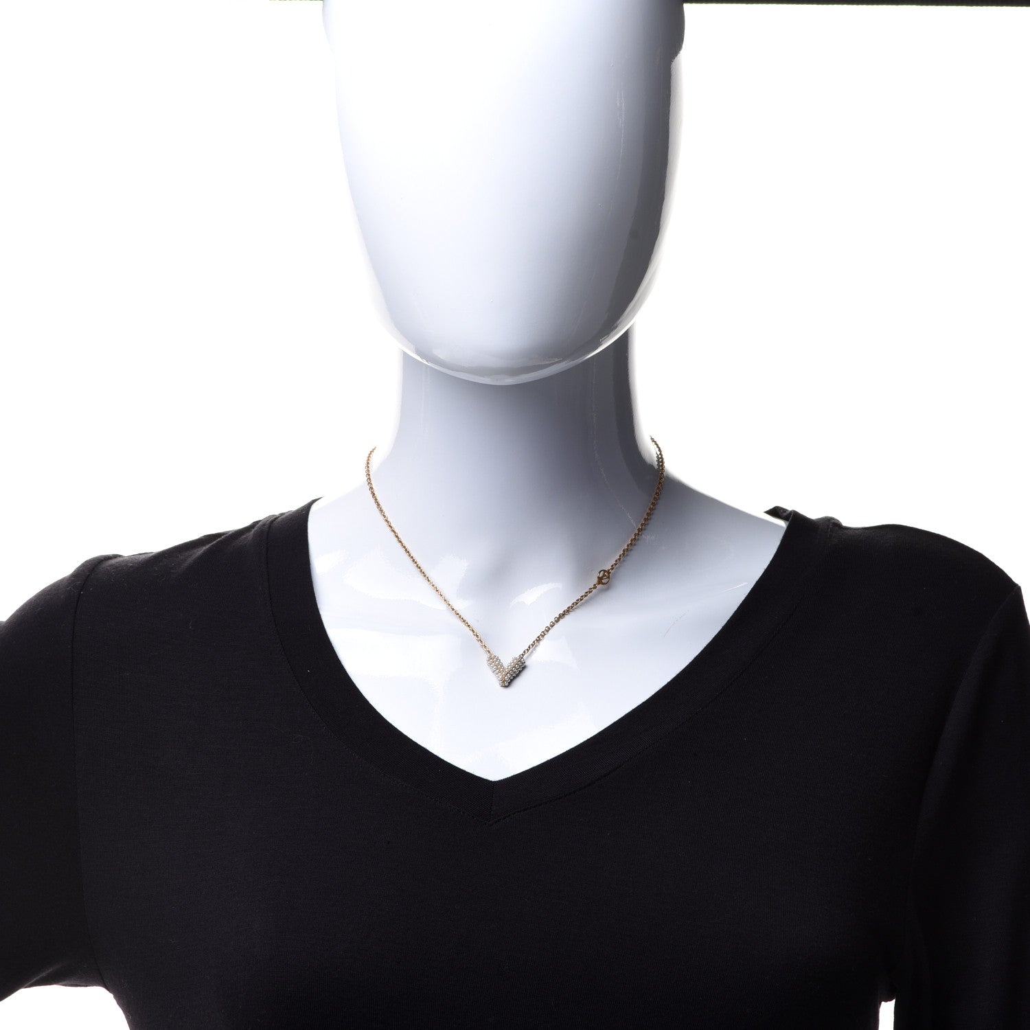 Louis Vuitton Essential V Perle Necklace Gold 2 of 8