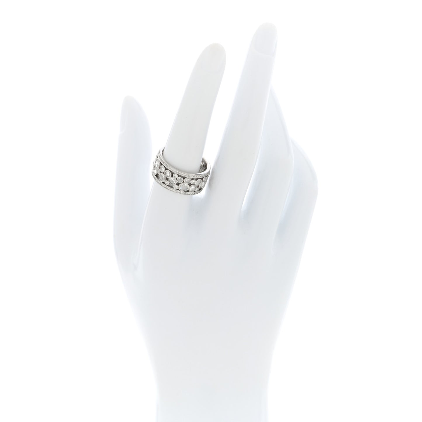 Platinum Diamond Cobblestone Band Ring 57 8
