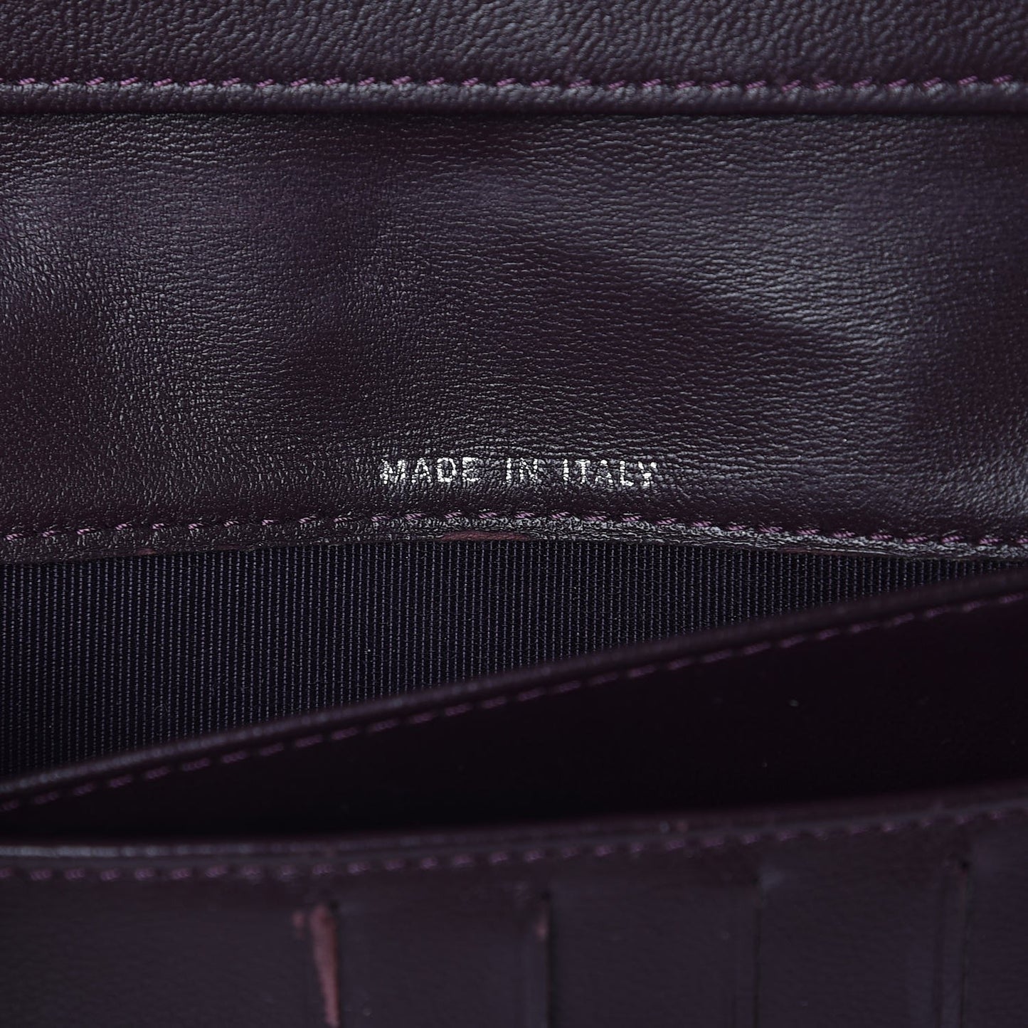 Lambskin Quilted Long Flap Wallet Prune