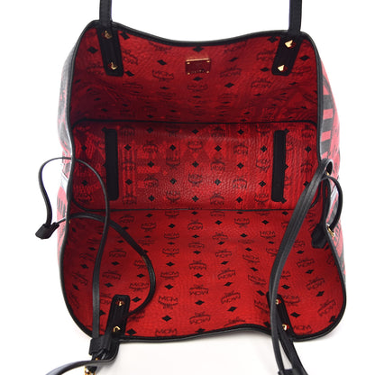 MCM Visetos Large Liz Reversible Shopper Red Black 9 of 23