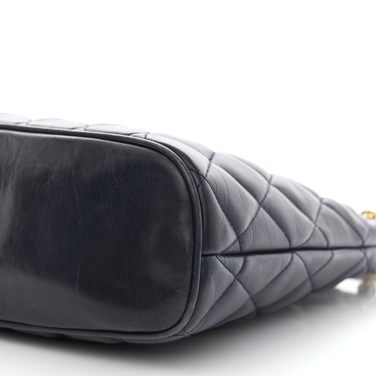 Lambskin Quilted Shoulder Bag Navy