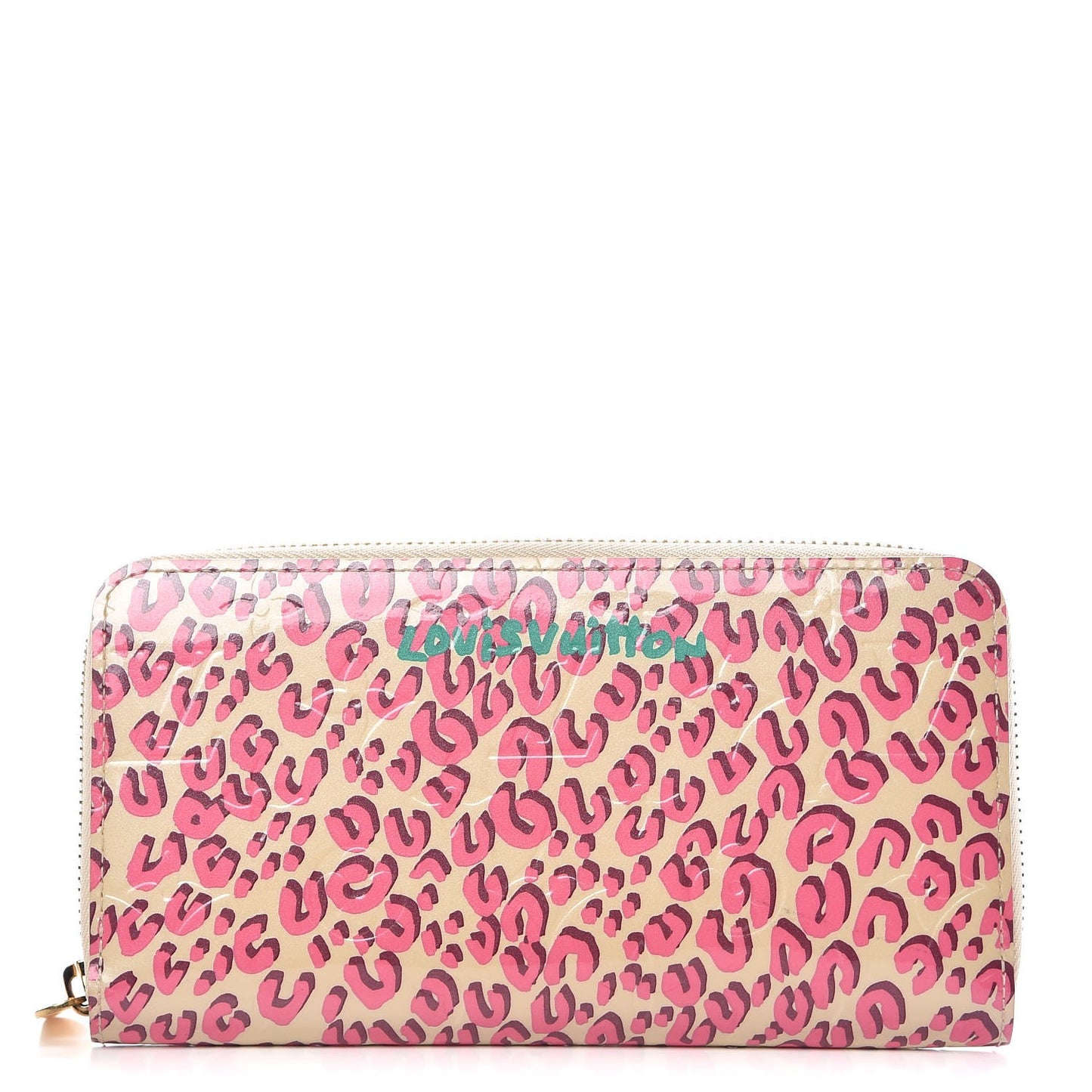 Vernis Leopard Zippy Wallet Blanc Corail