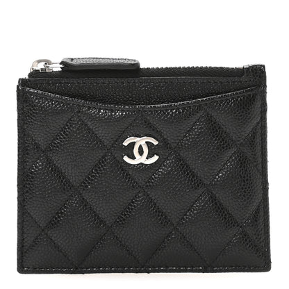 Chanel Caviar Quilted CC Zip Card Holder Black 1 of 8