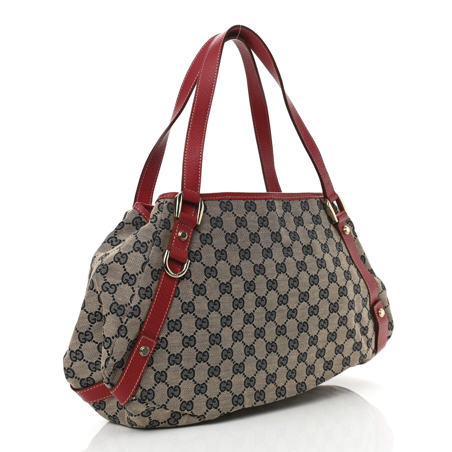 Monogram Medium Abbey Shoulder Bag Navy Red