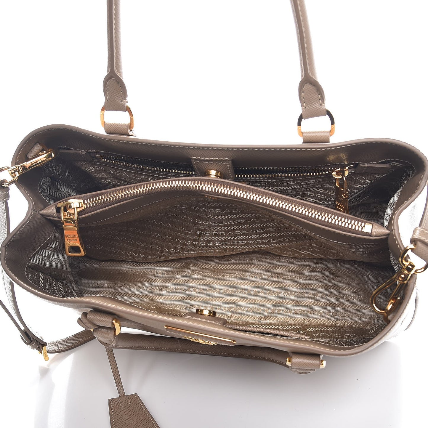 Saffiano Lux Medium Tote Visone