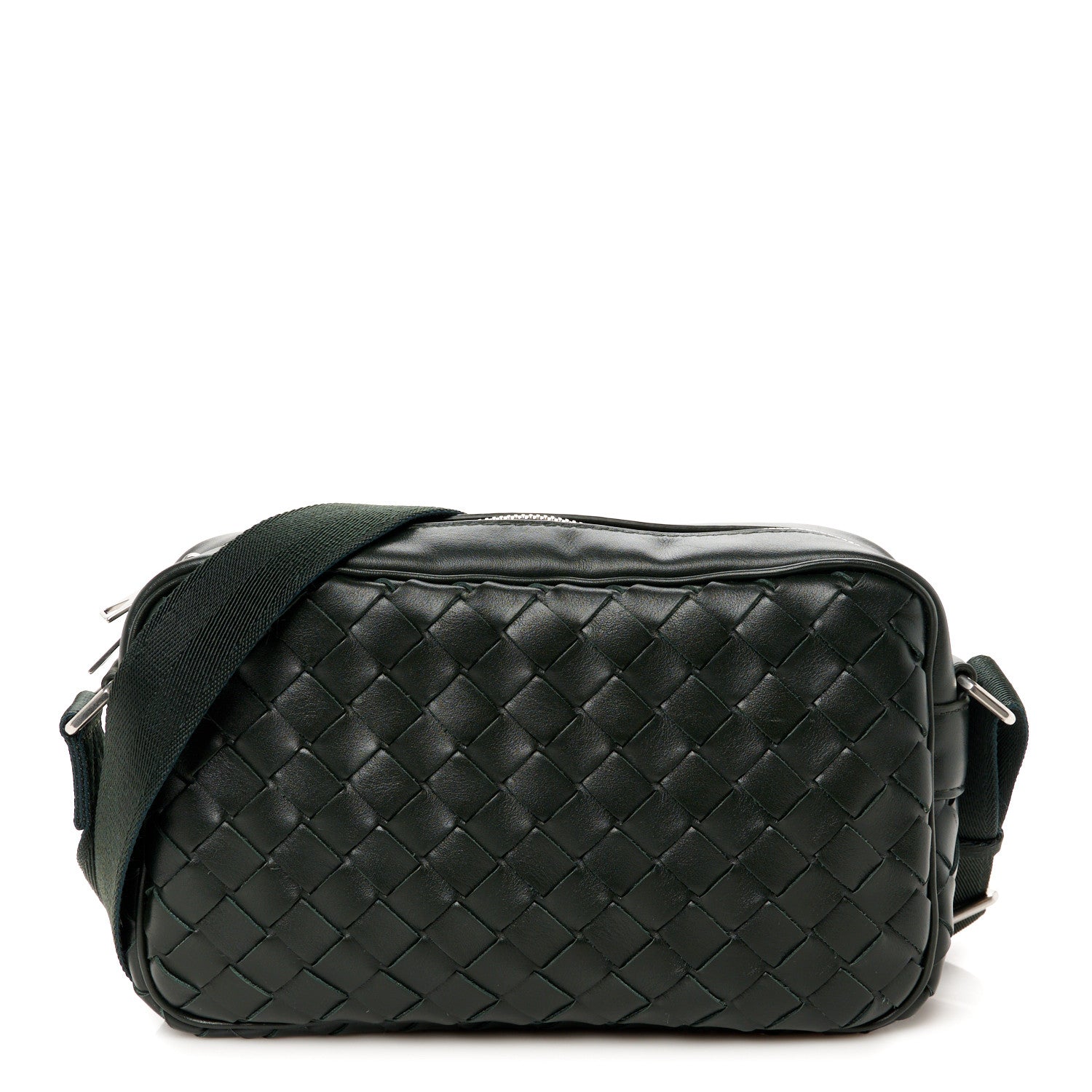 Bottega Veneta Calfskin Intrecciato Small Camera Bag Dark Green 1 of 11