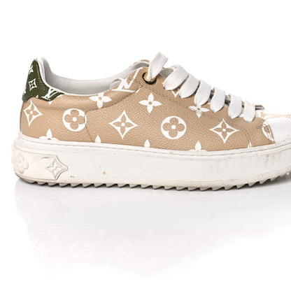 Louis Vuitton Monogram Giant Time Out Sneakers 36 Kaki White Beige 12 of 19