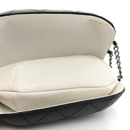 Chanel Aged Calfskin Quilted Small Gabrielle Bucket White Black 10 of 12