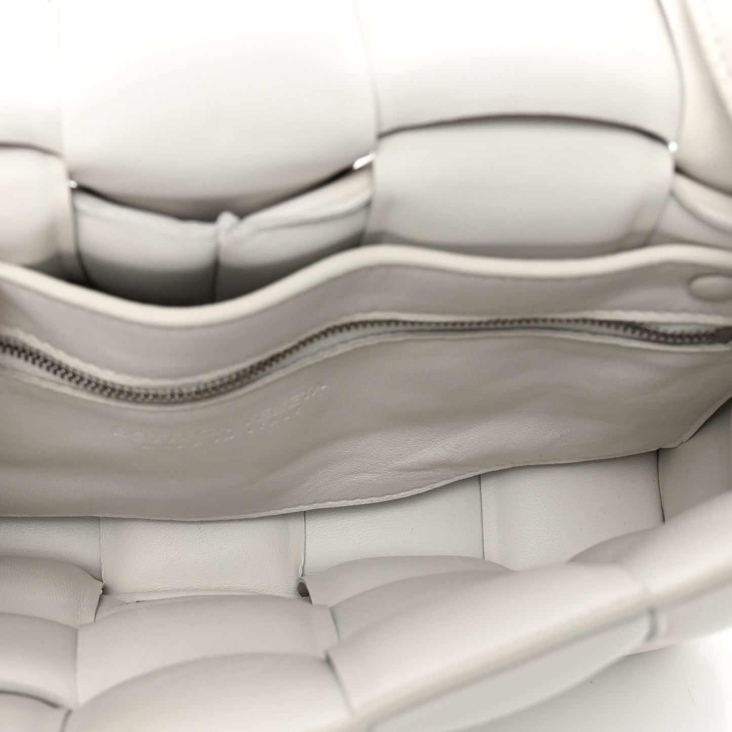 Nappa Maxi Intreccio Padded Cassette Crossbody Bag Chalk