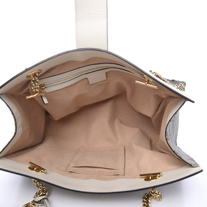 Gucci GG Supreme Monogram Medium Padlock Tote White 4 of 12