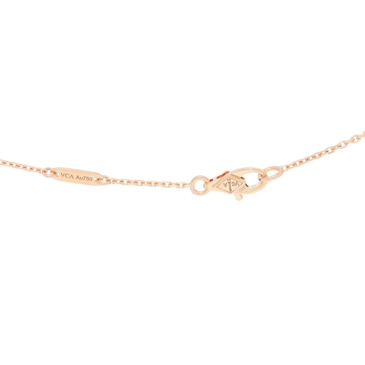 Van Cleef & Arpels 18K Rose Gold Carnelian Sweet Alhambra Pendant Necklace 4 of 5