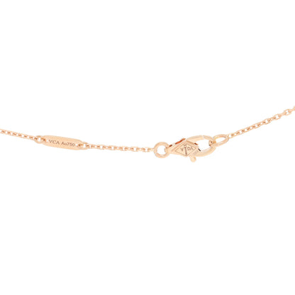 Van Cleef & Arpels 18K Rose Gold Carnelian Sweet Alhambra Pendant Necklace 4 of 5