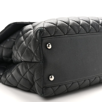 Chanel Caviar Lizard Quilted Medium Coco Handle Flap Black 9 of 10
