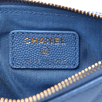 Chanel Caviar Quilted Small Cosmetic Case Blue 5 of 7