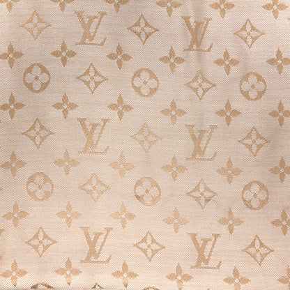 Louis Vuitton Silk Wool Monogram Denim Shawl Beige Rose 8 of 10