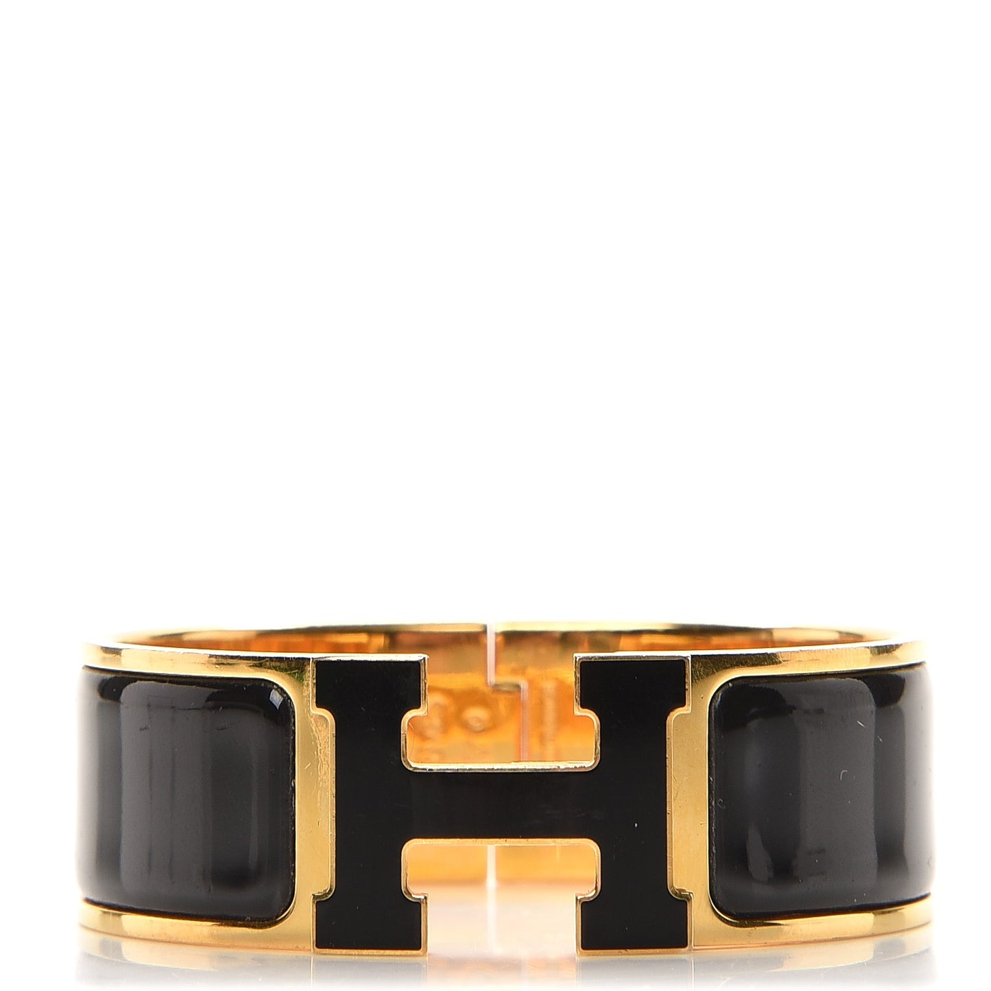 Enamel Wide Clic Clac H Bracelet PM Black