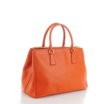 Prada Saffiano Medium Galleria Double Zip Tote Papaya 3 of 9