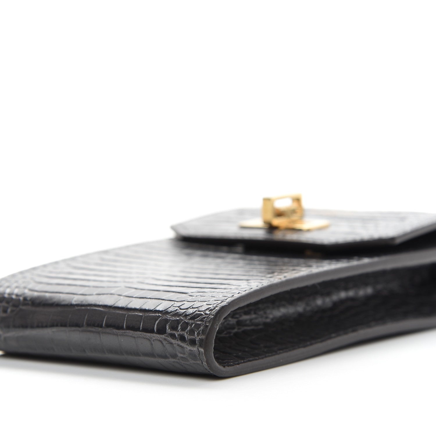 Givenchy Calfskin Crocodile Embossed Mini Phone Crossbody Bag Grey 9 of 11