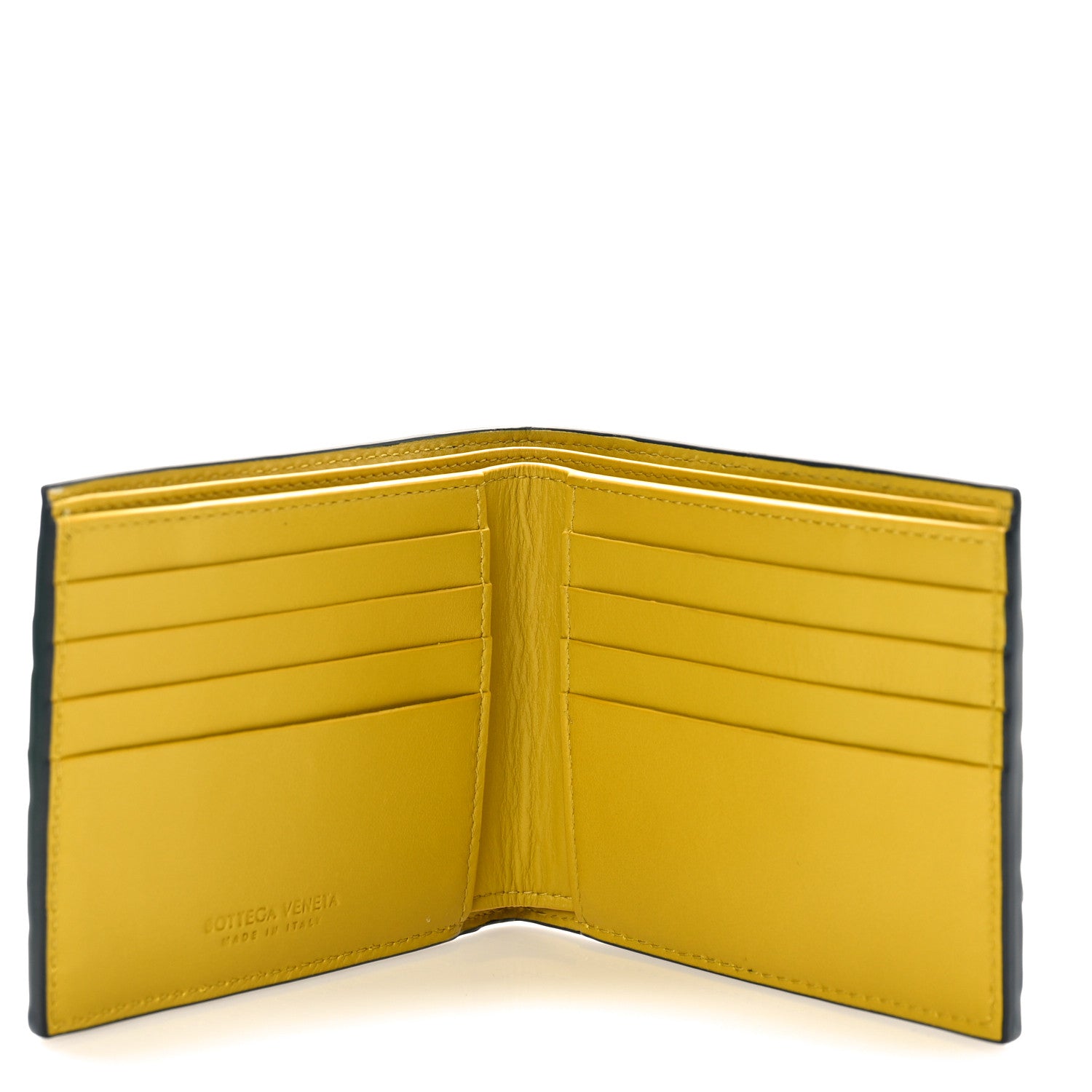 Bottega Veneta Nappa Intrecciato Bi-Fold Wallet Denim Yellow 5 of 9