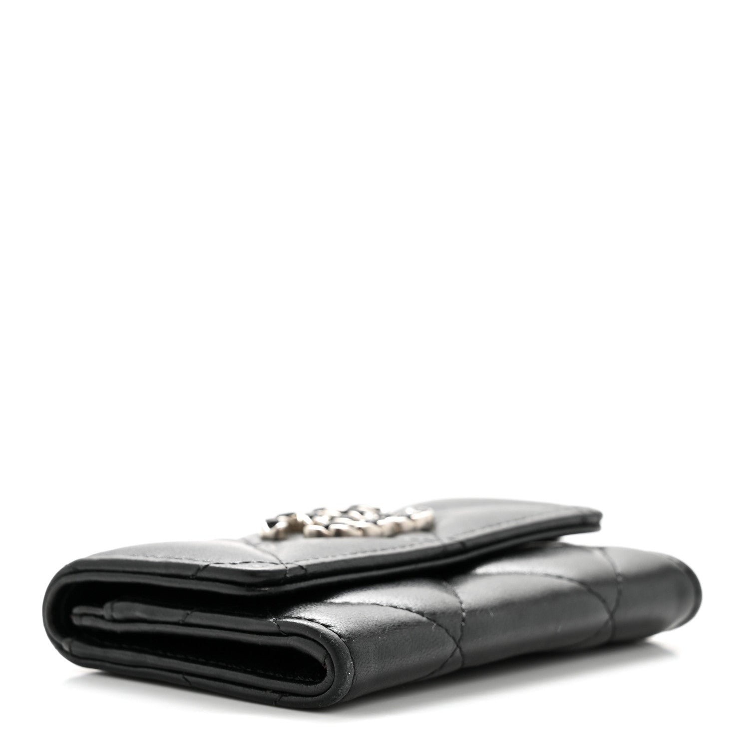 Chanel Lambskin Quilted Chanel 19 Flap Card Holder Black 4 of 11