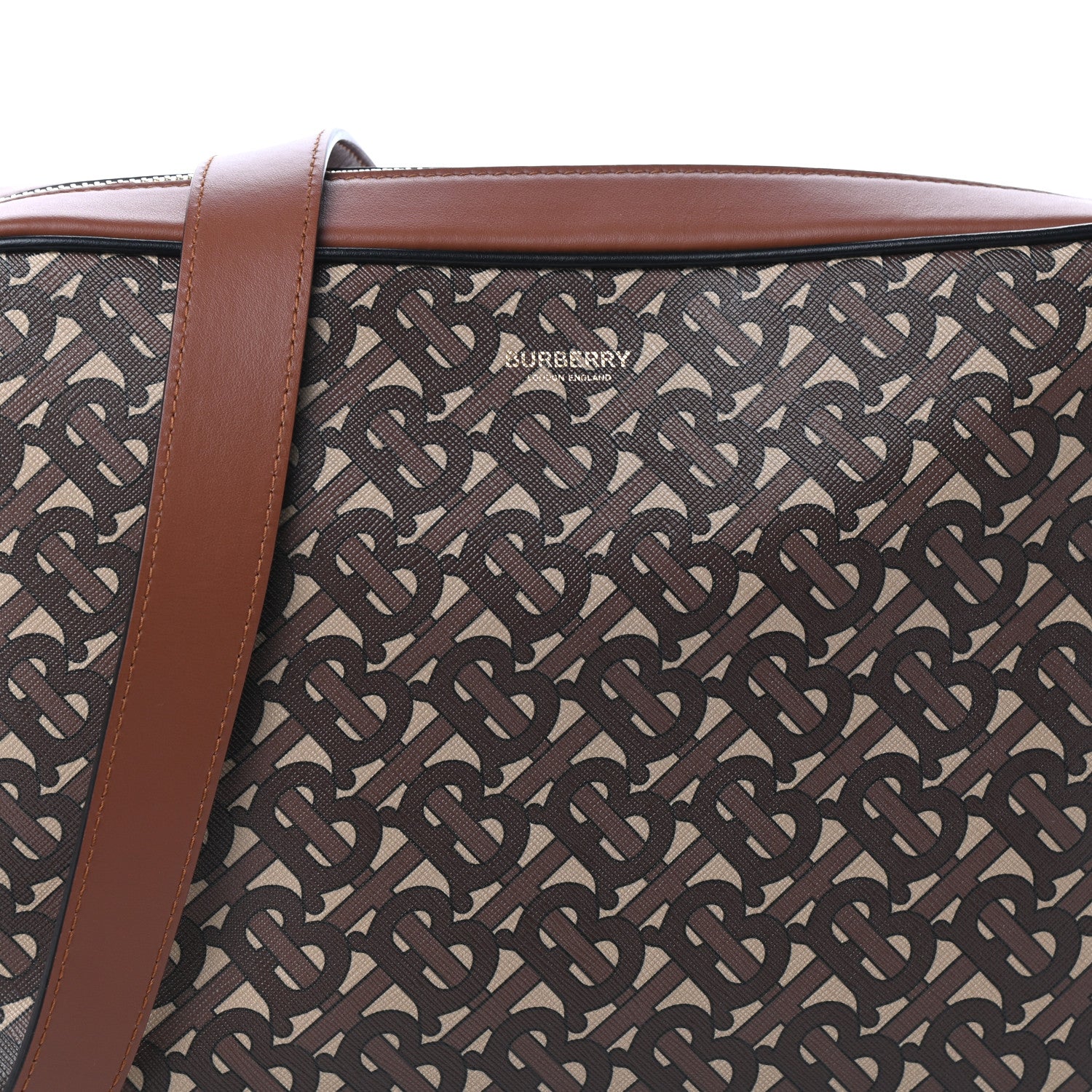Burberry E-Canvas Monogram Calfskin Knight Messenger Bag Bridle Brown 7 of 9