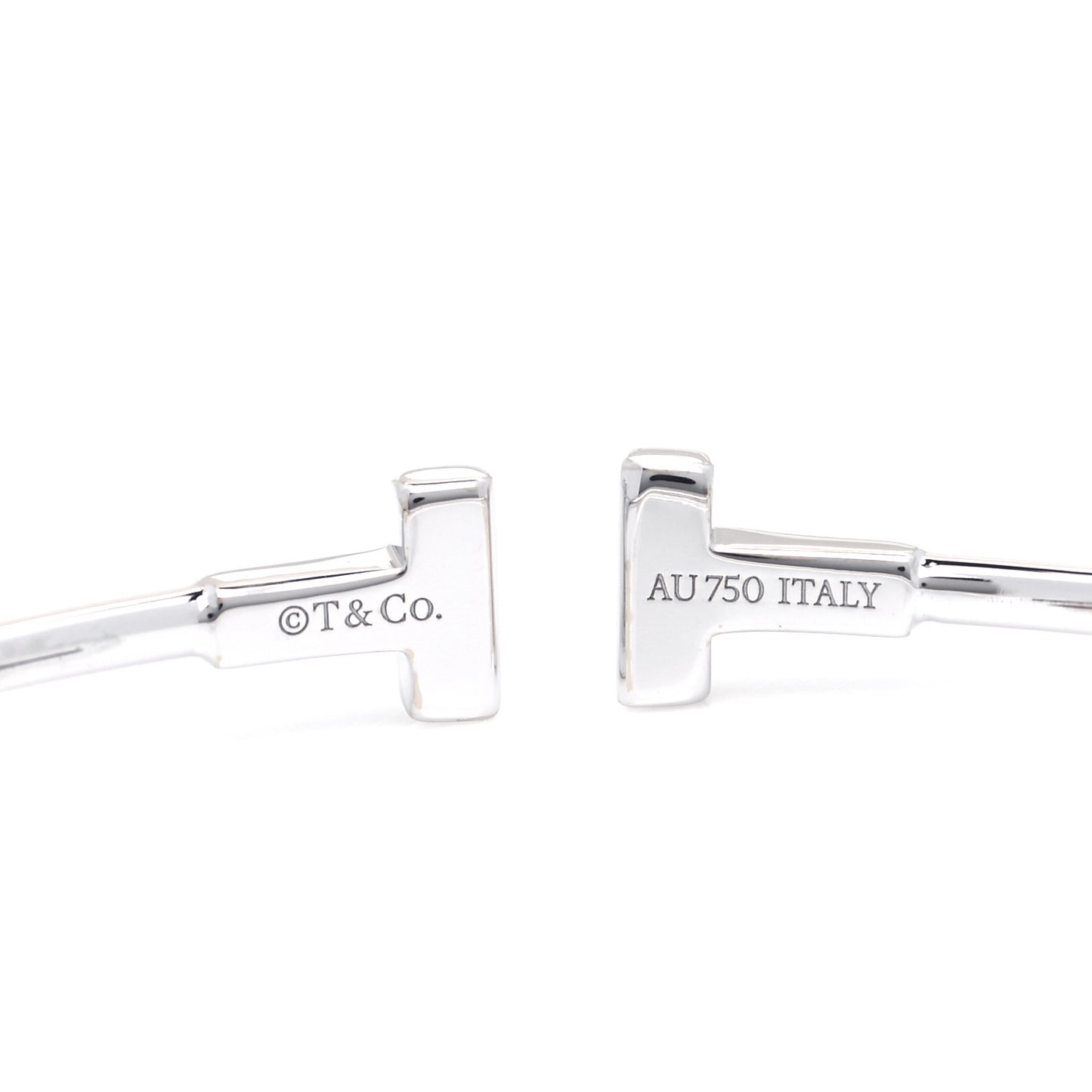 18K White Gold Narrow T Wire Bracelet
