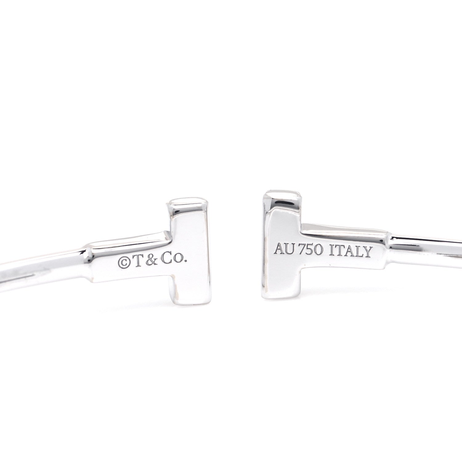 Tiffany 18K White Gold Narrow T Wire Bracelet 7 of 8